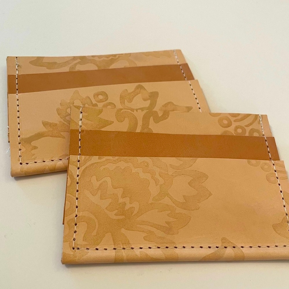 Leather & Hand Painted Card Wallet (Anthropologie Brand)